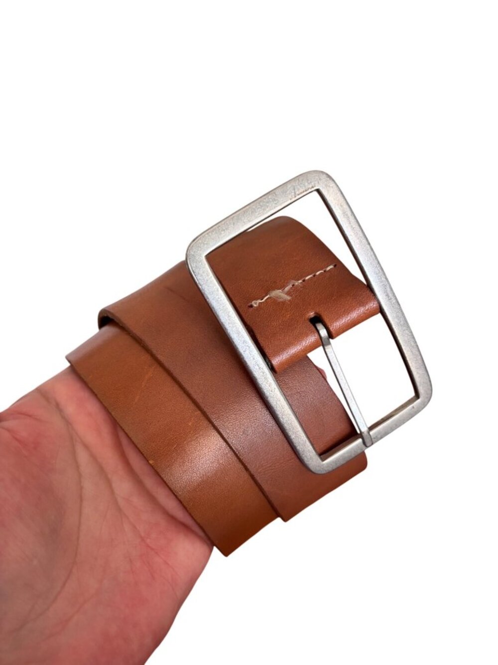 Banana Republic Brown Leather Belt with Silver Buckle